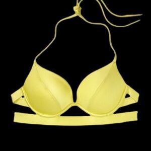 Victoria’s Secret Rosarito Push-Up Padded Halter Swim Top shine Green